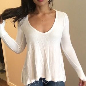 Free People women’s distressed hi-lo hem thermal